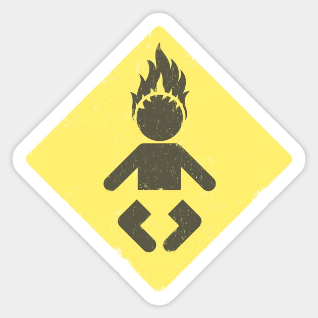 burning baby Sticker by BrownWoodRobot